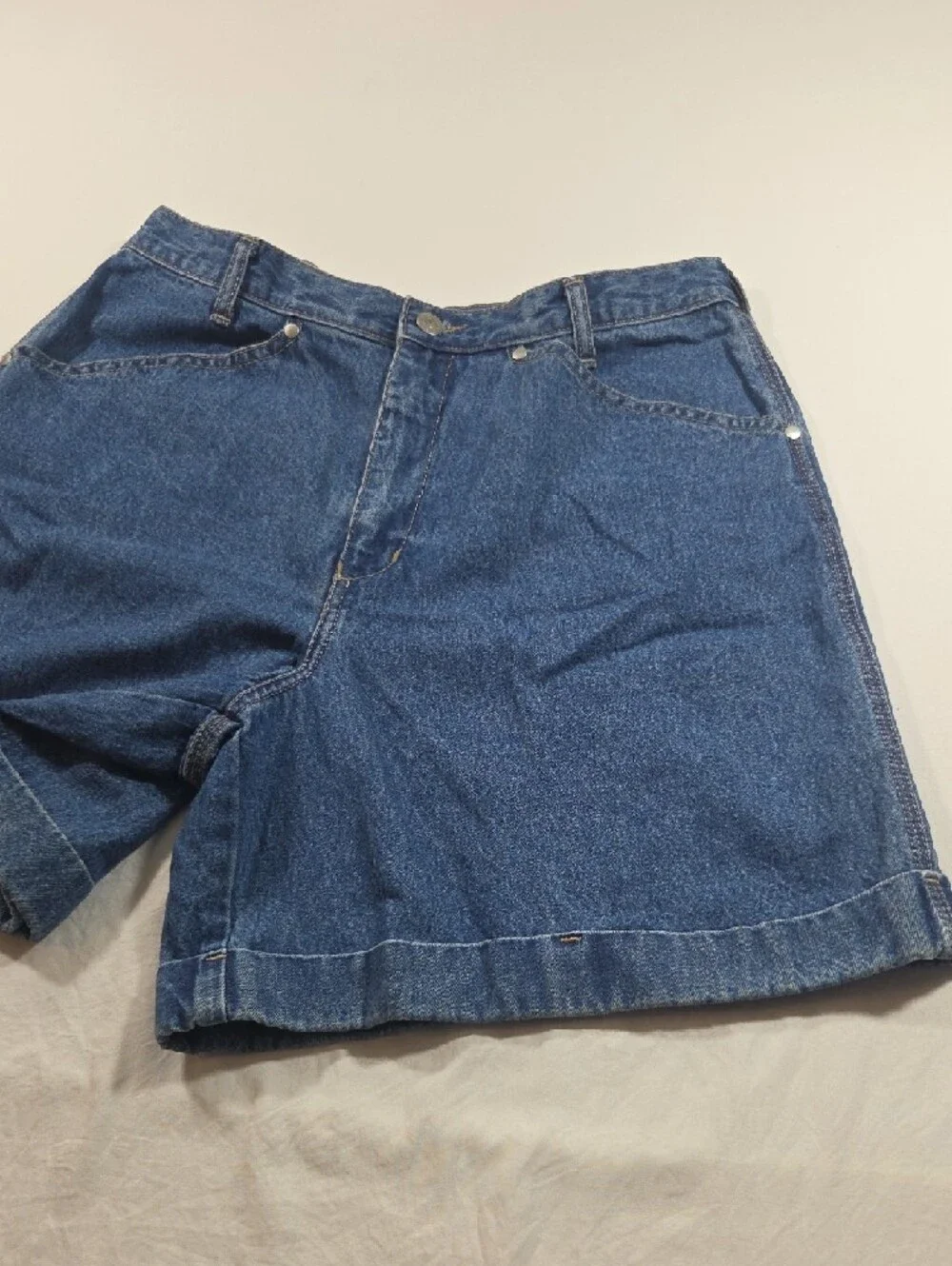 CENZA by Palmetto's Relaxed High-Waist Denim Bermudas Shorts Cotton Vintage 12 - Picture 3 of 10